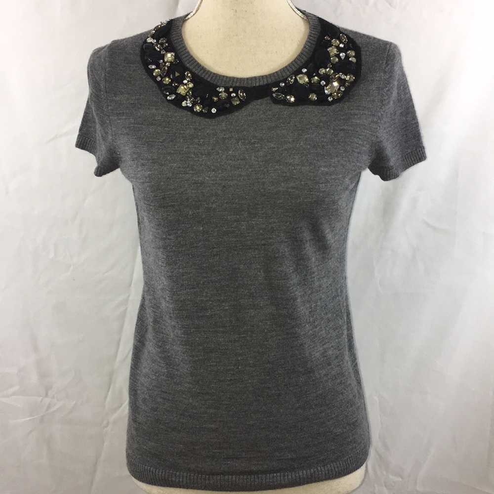 Gorgeous Ann Taylor rhinestone necklace sweater